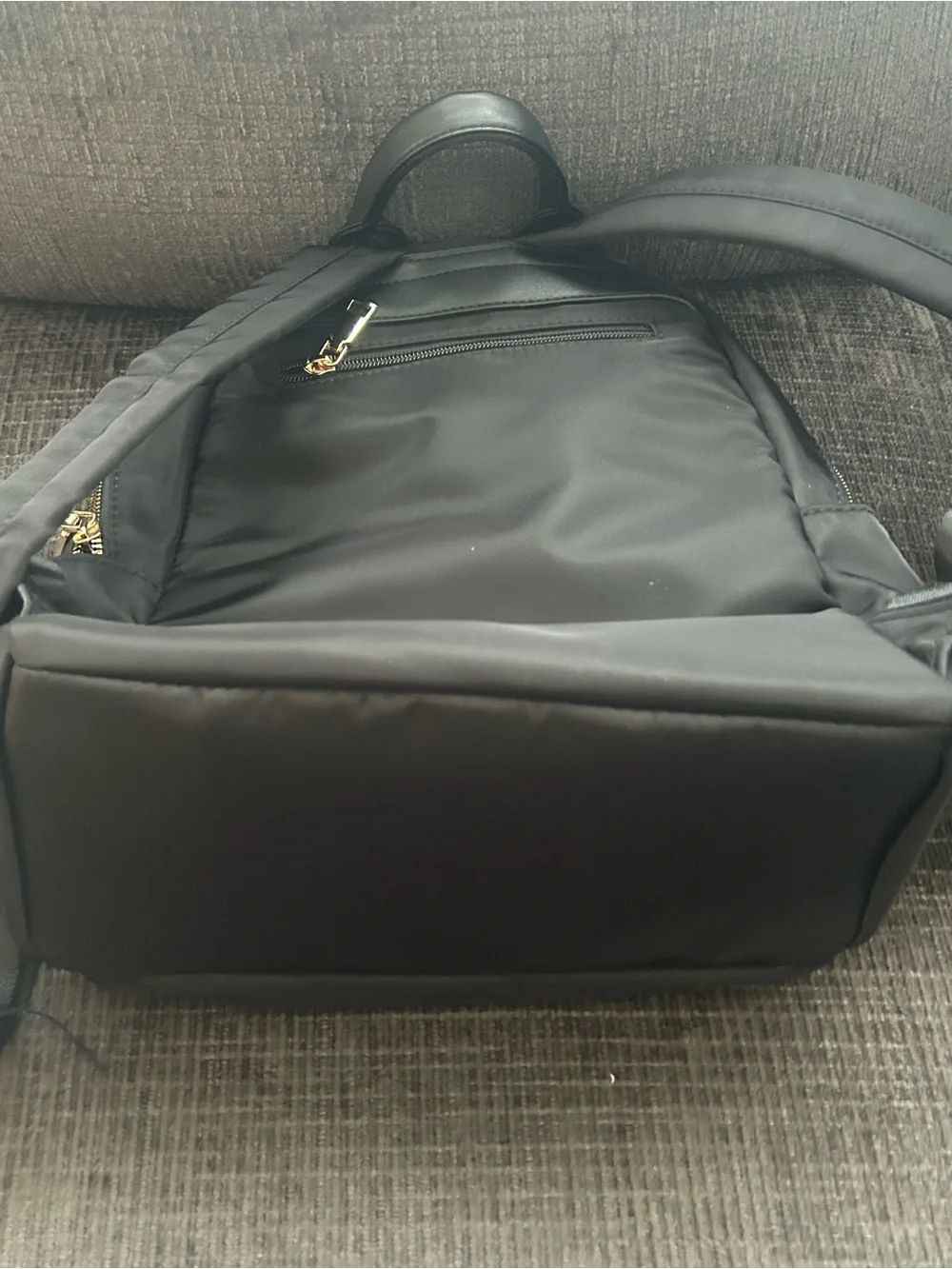 Black Quilted Front Pocket Backpack - Unbranded